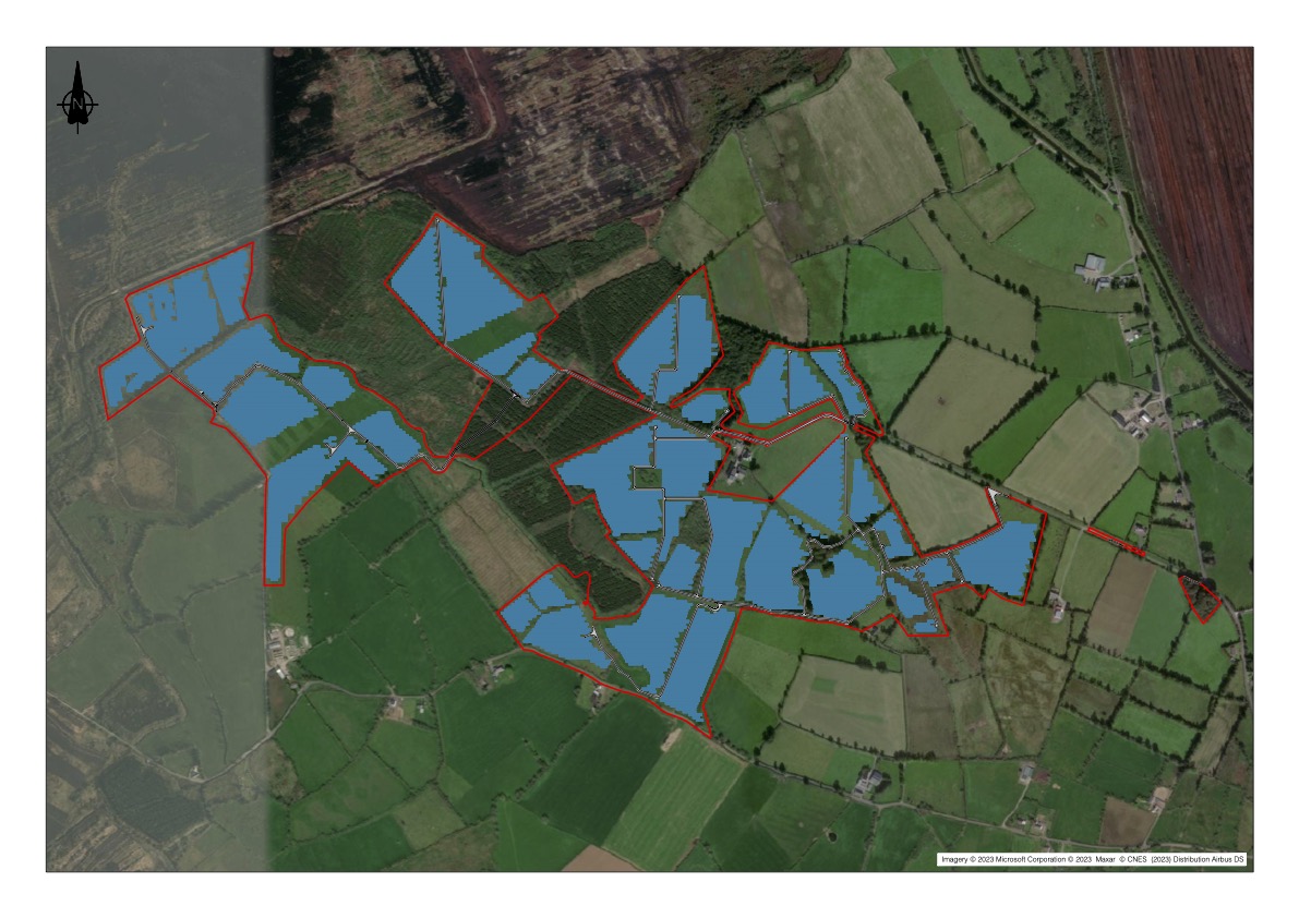 Map view of the Middleton area, with locations of the solar farm site marked.